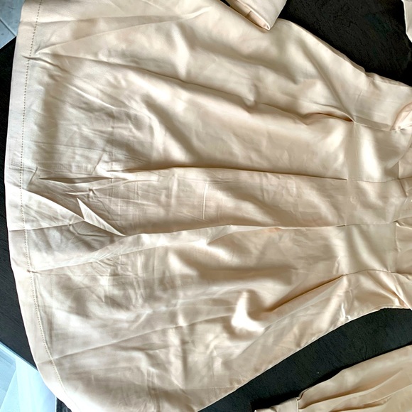 Gold shimmery designer 95% silk buttoned down blouse for women, size S - Picture 7 of 10